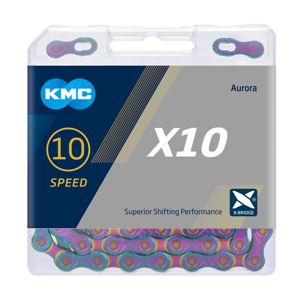 Cadena Kmc X10 1/2×11/128″ 10 V Aurora Blue